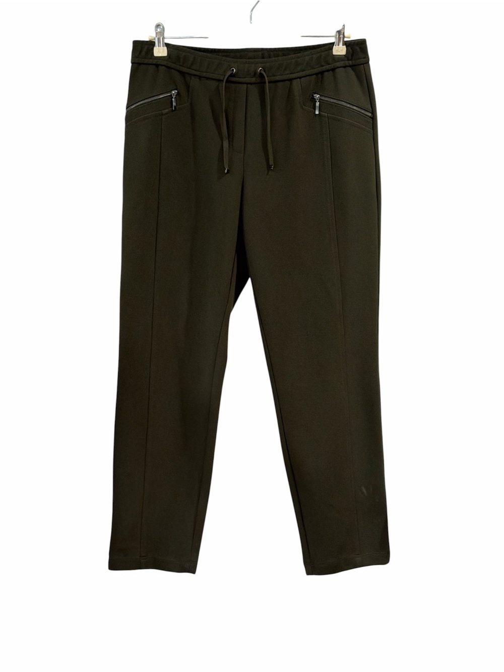 Rabe Drawstring Slim Leg Trousers. Olive Green